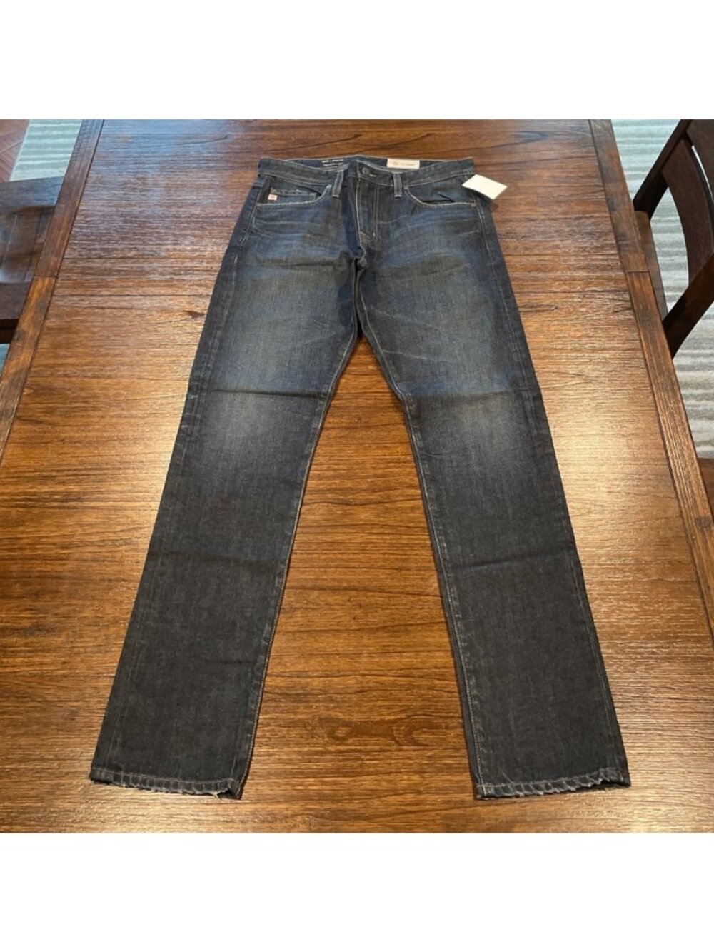 AG Tellis Modern Slim Jean 32x33.5 8 Yrs Orpheum Dark Wash Faded AG-ED Denim
